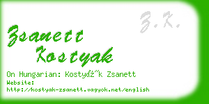 zsanett kostyak business card